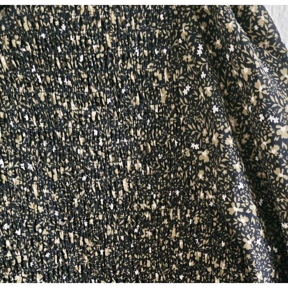 BALTIC BORN Pele Tiered Midi Dress Dark Floral Smocked Black Size XL - Picture 10 of 12